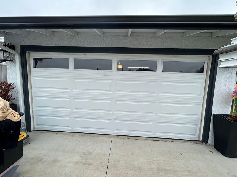 White Sectional Garage Door With Windows ,  24/7 Garage Door and Gate Services, Inland Empire CA