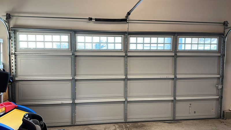 Gray Sectional Garage Door With Windows ,  24/7 Garage Door and Gate Services, Inland Empire CA