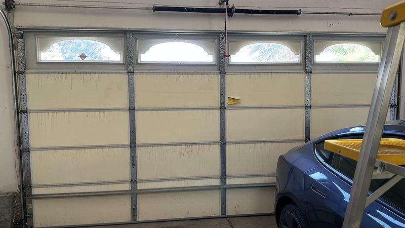Almond Sectional Garage Door With Arched Windows ,  24/7 Garage Door and Gate Services, Inland Empire CA