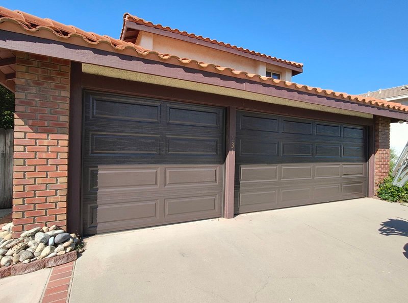 Brown Long-Panel Sectional Garage Door ,  24/7 Garage Door and Gate Services, Inland Empire CA