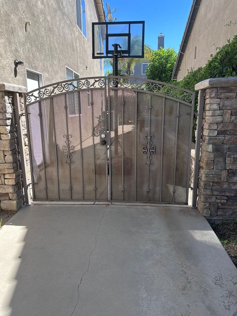Ornamental Iron Driveway Swing Gate ,  24/7 Garage Door and Gate Services, Inland Empire CA