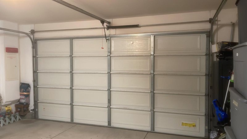 White Long-Panel Sectional Door Installation ,  24/7 Garage Door and Gate Services, Inland Empire CA
