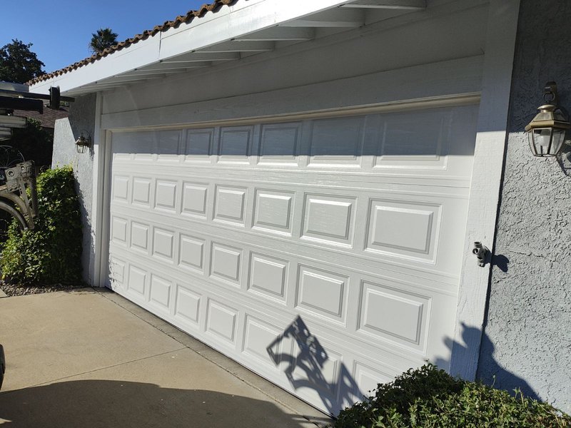 White Short-Panel Sectional Garage Door Installation ,  24/7 Garage Door and Gate Services, Inland Empire CA