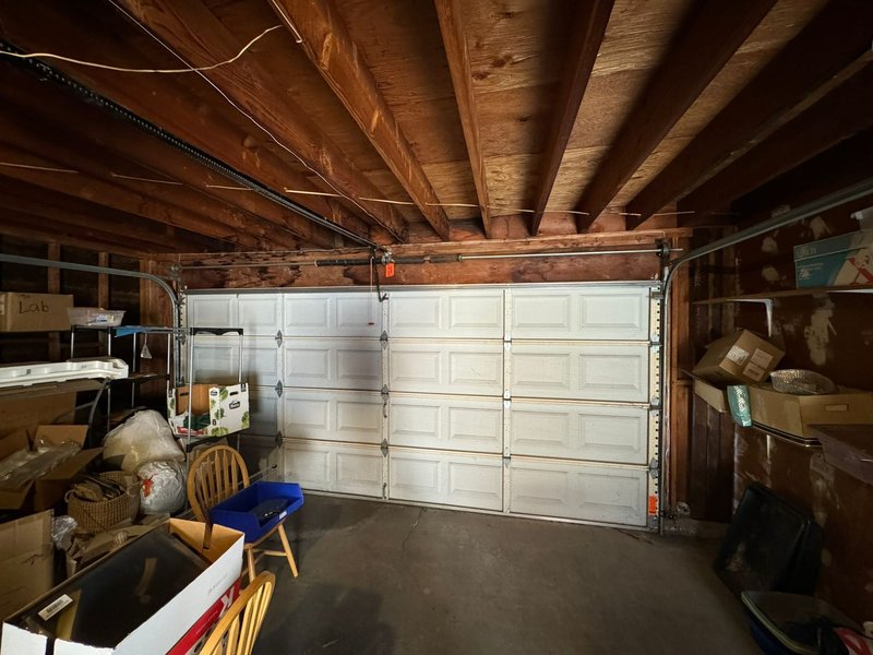 White Raised-Panel Sectional Garage Door ,  24/7 Garage Door and Gate Services, Inland Empire CA