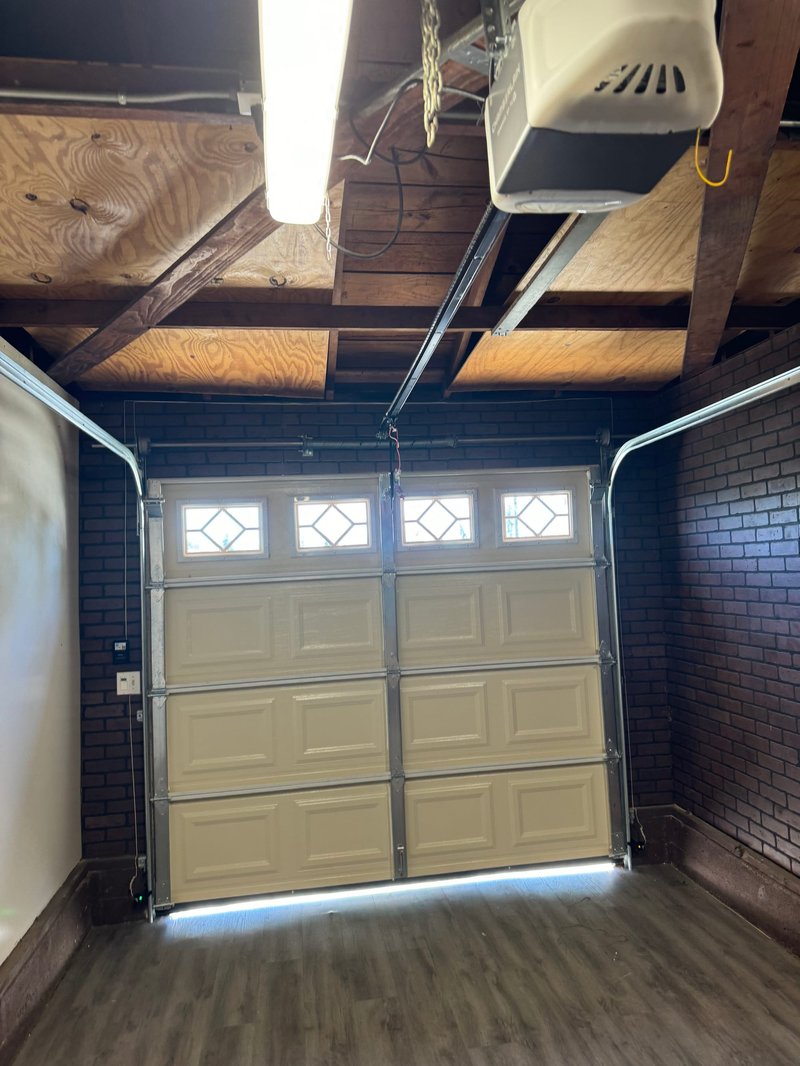Tan Short-Panel Garage Door And Opener Installation ,  24/7 Garage Door and Gate Services, Inland Empire CA