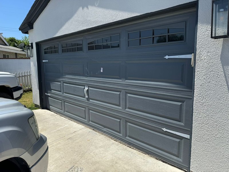 Gray Carriage-Style Sectional Garage Door ,  24/7 Garage Door and Gate Services, Inland Empire CA