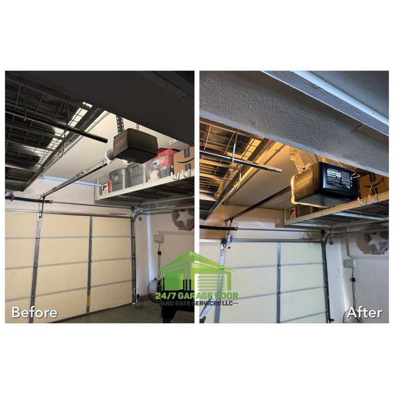 Garage Door Opener Replacement Before And After ,  24/7 Garage Door and Gate Services, Inland Empire CA