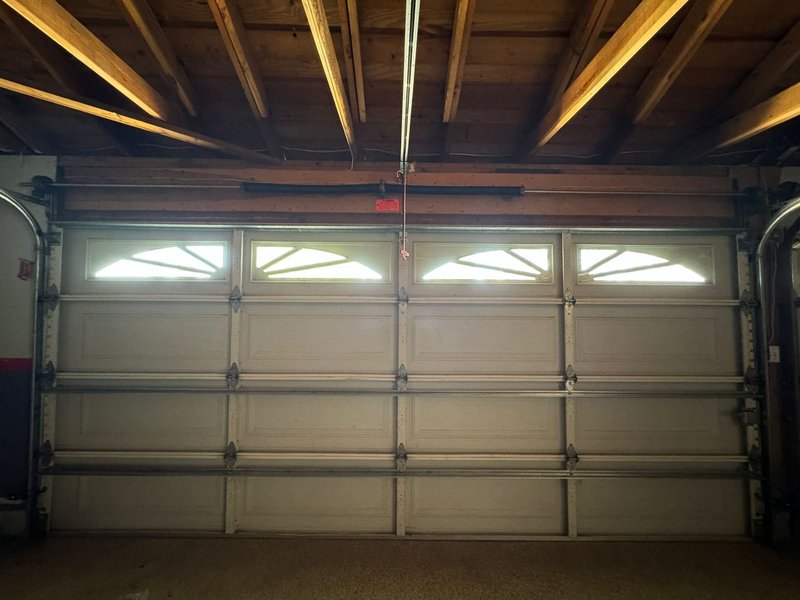 Almond Sectional Door With Sunburst Windows ,  24/7 Garage Door and Gate Services, Inland Empire CA