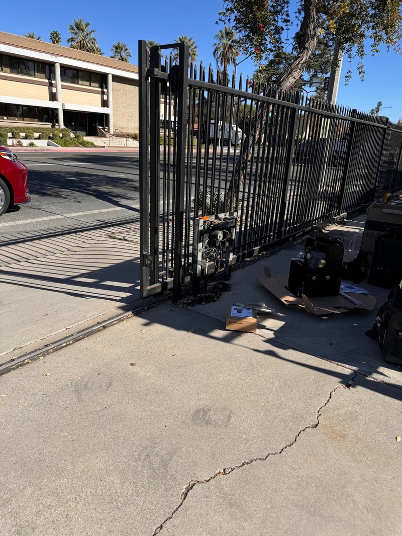 Black Steel Sliding Driveway Gate Installation ,  24/7 Garage Door and Gate Services, Inland Empire CA