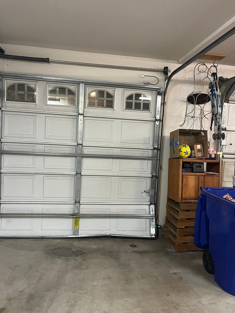 White Sectional Garage Door With Decorative Windows ,  24/7 Garage Door and Gate Services, Inland Empire CA